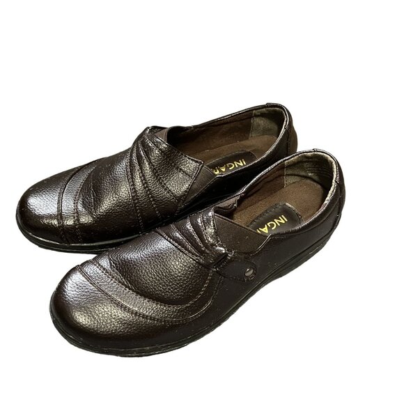 Ingaro Snapper Women's Dark Brown Leather Loafers Size 8.5 Comfortable Everyday - Picture 2 of 4